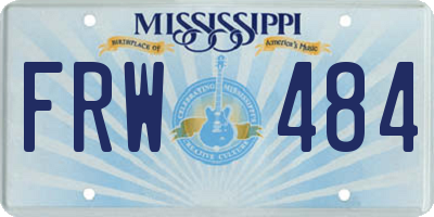 MS license plate FRW484