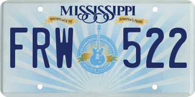 MS license plate FRW522