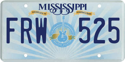 MS license plate FRW525