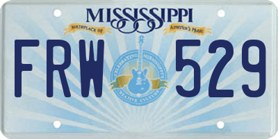 MS license plate FRW529