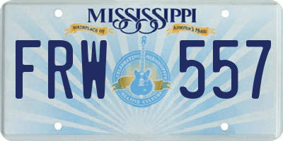 MS license plate FRW557