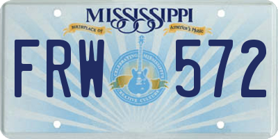 MS license plate FRW572