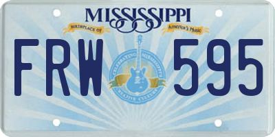 MS license plate FRW595