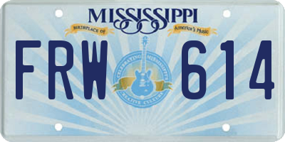 MS license plate FRW614