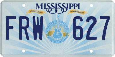 MS license plate FRW627