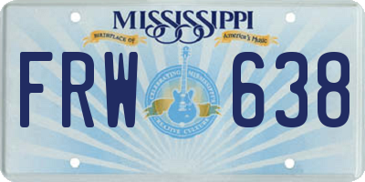 MS license plate FRW638