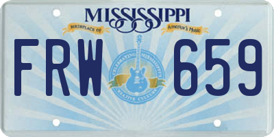 MS license plate FRW659