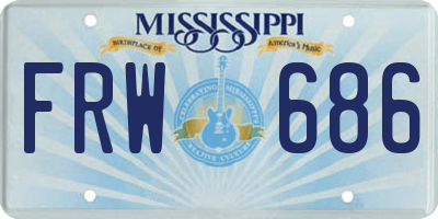 MS license plate FRW686