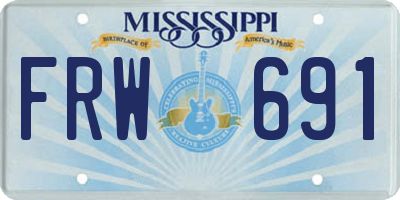 MS license plate FRW691