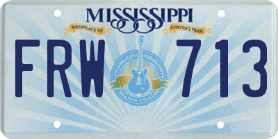 MS license plate FRW713