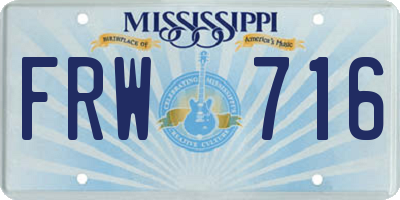 MS license plate FRW716