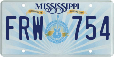 MS license plate FRW754