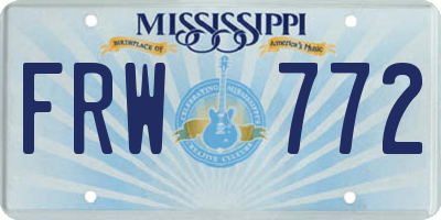 MS license plate FRW772