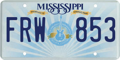 MS license plate FRW853