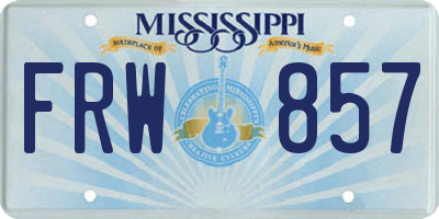 MS license plate FRW857