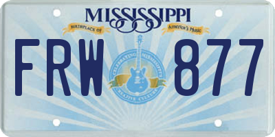 MS license plate FRW877
