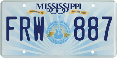 MS license plate FRW887