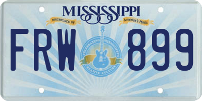 MS license plate FRW899