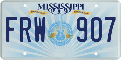 MS license plate FRW907