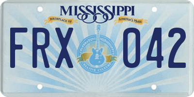 MS license plate FRX042