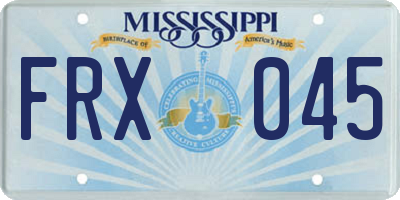 MS license plate FRX045