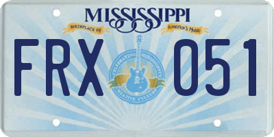 MS license plate FRX051