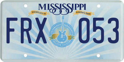 MS license plate FRX053