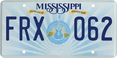 MS license plate FRX062