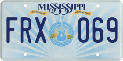 MS license plate FRX069