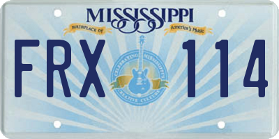 MS license plate FRX114