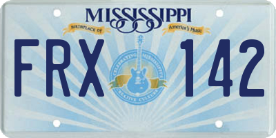 MS license plate FRX142