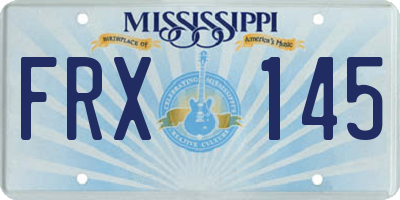 MS license plate FRX145