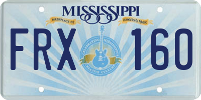 MS license plate FRX160