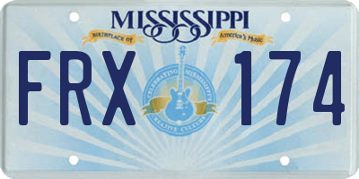 MS license plate FRX174