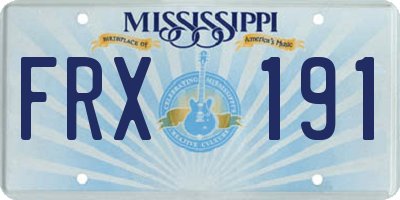 MS license plate FRX191