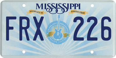 MS license plate FRX226