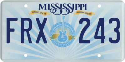 MS license plate FRX243