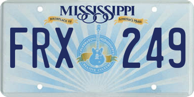 MS license plate FRX249