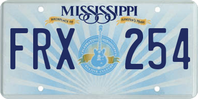 MS license plate FRX254