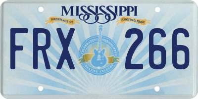 MS license plate FRX266