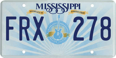 MS license plate FRX278