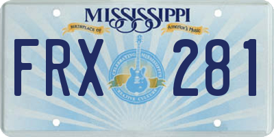 MS license plate FRX281