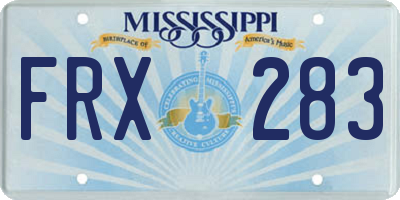 MS license plate FRX283