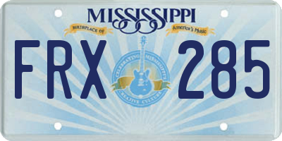 MS license plate FRX285