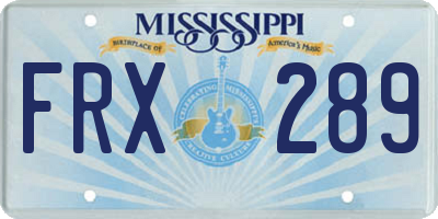 MS license plate FRX289