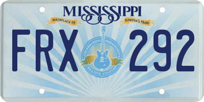MS license plate FRX292