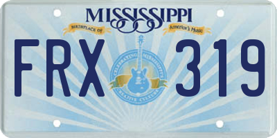 MS license plate FRX319