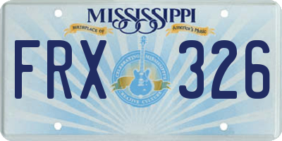 MS license plate FRX326