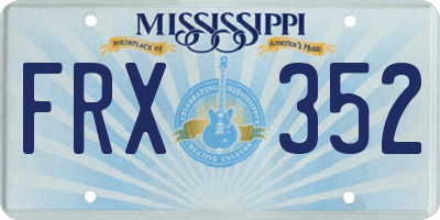 MS license plate FRX352