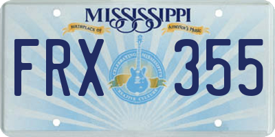 MS license plate FRX355
